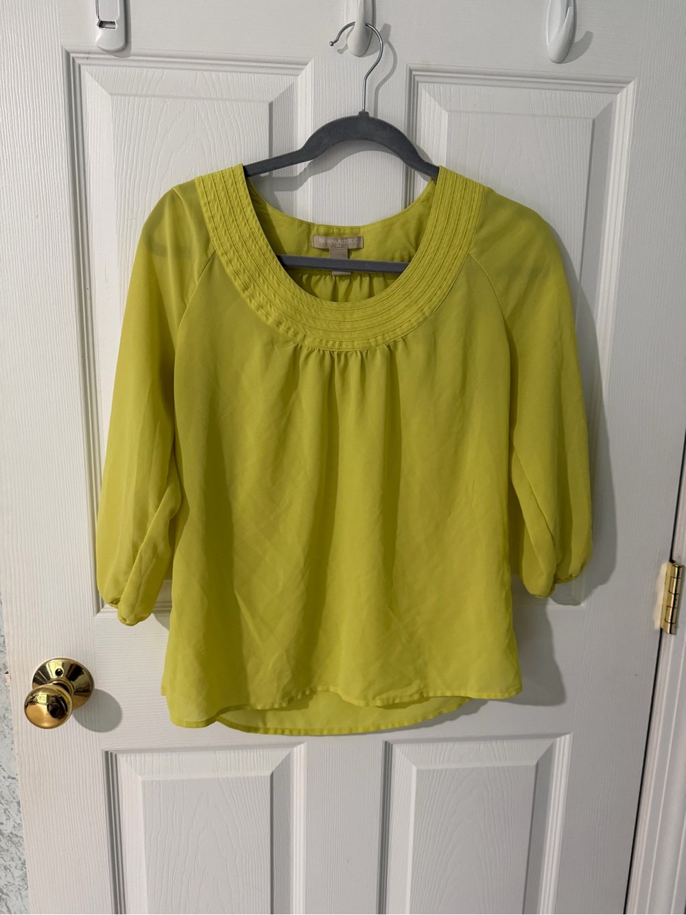 Banana Republic Chartreuse Scoop-Neck Blouse